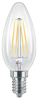 Flamme claire filament LED 6W E14 teinte blanche