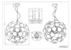 DISCALGO – Suspension design 6×E14 noir mat et intérieur doré réf. 309900632