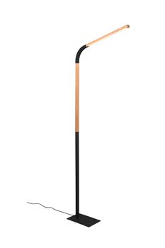 Lampadaire NORRIS articulé noir et bois Métal/bois noir mat/bois 11W