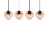 Suspension 4 abat-jour en métal et rotin naturel BORKA de Triolighting
