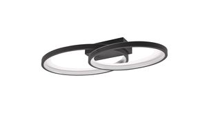 Plafonnier Led noir mat double rond MALAGA de TrioLighting