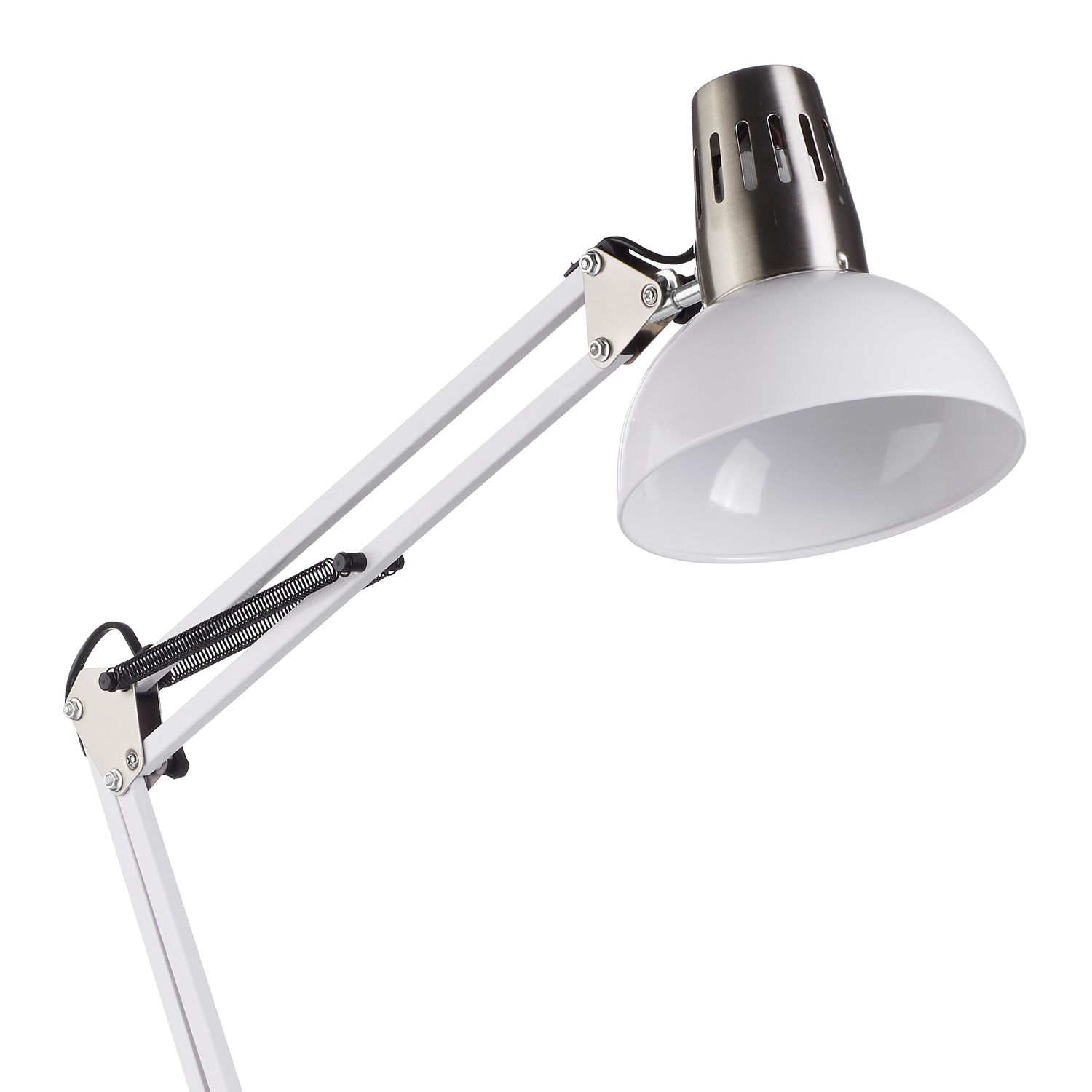 Lampe de bureau blanche avec deux bras articulés en métal blanc pur Bolt  Desk, TONONE, Luminaires design industriel