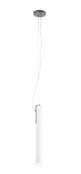 Suspension verticale tube verre LED nickel Mat série OSLO