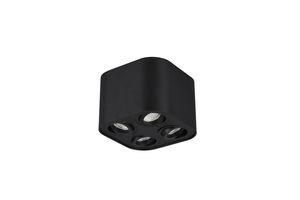 Plafonnier carré 4 spots noir mat COOKIE de Triolighting