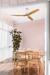 Ventilateur de plafond ALO L blanc/bois à Led connecté Tuya télécommande