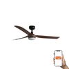 Ventilateur de Plafond PUNT noir/noyer avec Éclairage LED et Contrôle Tuya Smart