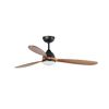Ventilateur de plafond design POROS, pales bois, lumière chaude, télécommande