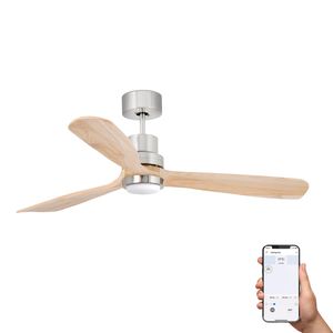 Ventilateur plafond LANTAU bois clair– Moteur – Télécommande – connecté Smart Wiz– Été/hiver