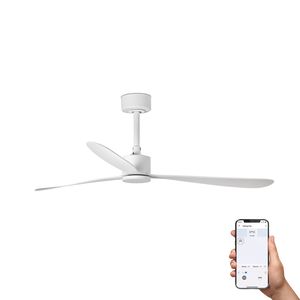 AMELIA ventilateur plafond design blanc – connecté WIZ, télécommande, 6 vitesses, pour pièces 17–28 m²