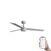 Ventilateur de plafond RUDDER L blanc/bois LED connecté Wiz+télécommande