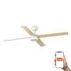 Ventilateur de plafond RUDDER L blanc/bois Led connecté TUYA +  télécommande
