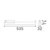 Barre linéaire ACCENT 14W UGR<16 pour rail triphasé finition Blanc mat 