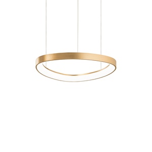 Suspension GEMINI avec profilé aluminium plat Led finition doré satiné