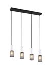 Suspension blanche et noire à 4 spots grillagés TOSH Métal Blanc et noir 4*10W max