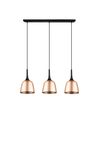 Lustre finition laiton mat et noire à 3 cloches CHIRON de TrioLighting