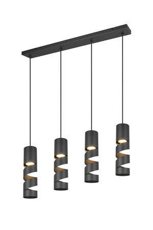 STREAM – Suspension 4xGU10 métal noir mat réf. 364000432