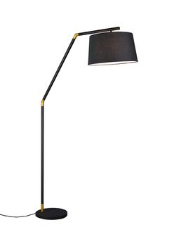 Lampadaire TRACY noir et doré avec abat-jour noir de TrioLighting