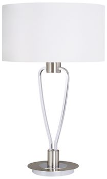 Lampe PARIS II nickel mat et abat-jour de TrioLighting