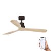 Ventilateur plafond LANTAU bois clair– Moteur DC silencieux – 6 vitesses – Télécommande – Smart Wiz– Été/hive