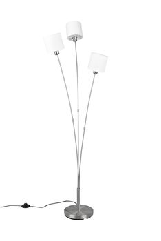 Lampadaire nickel mat 3 branches et AJ blanc TOMMY de TrioLighting