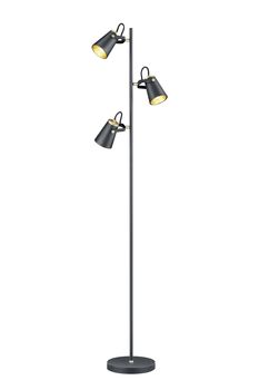 Lampadaire 3 spots noir mat articulés  EDWARD de TrioLighting