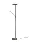 Lampadaire nickel mat BRANTFORD 30W avec liseuse de TrioLighting