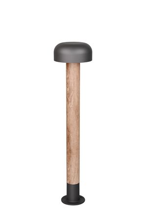 Potelet extérieur FRASER TrioLighting anthracite bois – lumière 360° IP54