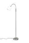 Lampadaire liseuse TOMMY 1 lumière Nickel mat tissu Blanc