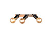 Réglette 3 Spots LYNAR Noir Mat et Bois E27 - R86663032
