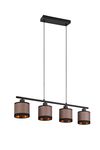 Lustre DAVOS noir et taupe avec 4 abat-jour de TrioLighting