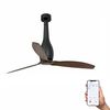 ETERFAN M – Ventilateur plafond connecté WiZ noir mat et pales imitation noyer