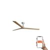 Ventilateur de plafond KLIM L blanc/chêne connecté Tuya+télécommande