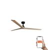 Ventilateur de plafond KLIM L noir/chêne connecté Tuya+télécommande