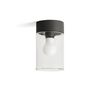 Plafonnier cylindrique KILA 200 verre transparent finition Anthracite et transparent