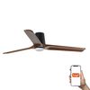 Ventilateur de Plafond connecté HEYWOOD TUB L –Faro– Bois foncé, LED, Télécommande