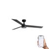 Ventilateur de plafond RUDDER L noir/noyer LED connecté Wiz et télécommande