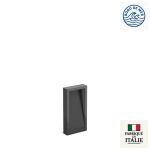 Borne rectangulaire profil aluminium IP66 ARKE Full 400 en gris foncé RAL7021