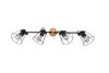 Barre 4 Spots noir mat et bois JAIPUR de Triolighting