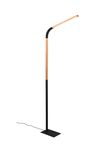 Lampadaire NORRIS articulé noir et bois Métal/bois noir mat/bois 11W