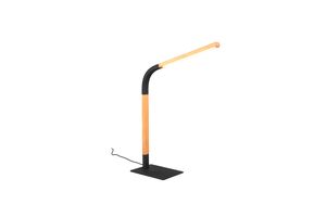 Lampe à poser NORRIS articulée noire et bois Métal/bois noir mat/bois 7W