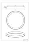 Plafonnier LED Trio Cardona 649617531 - 59 W dimmable - noir mat
