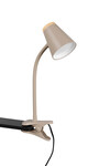 Lampe de bureau PONGO à pince R25831143 – Beige mat, LED 4,5 W, tête flexible, métal & bois
