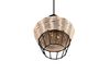 Suspension en métal noir et rotin naturel BORKA de Triolighting
