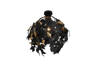 Plafonnier feuilles noires et or LEAVY T1 de Triolighting