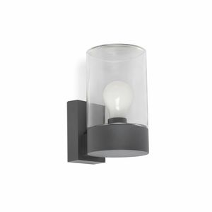 Applique cylindrique KILA verre transparent finition Anthracite et transparent