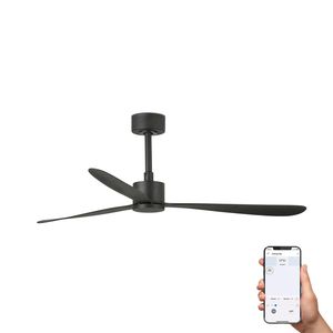 AMELIA ventilateur plafond design noir – connecté WIZ, télécommande, 6 vitesses, pour pièces 17–28 m²