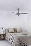 AMELIA CONE LED ventilateur plafond gris connecté WIZ et télécommande, 6 vitesses, pour pièces 17–28 m²