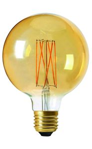 Globe 125mm ambre filament LED 6W E27 dim. Girard Sudron
