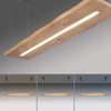 Lustre barre Led PALMA en bois natuel finition Noir et bois naturel avec télécommande