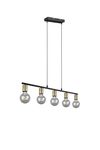 Lustre 5 douilles noir et doré mat VANNES de Triolighting